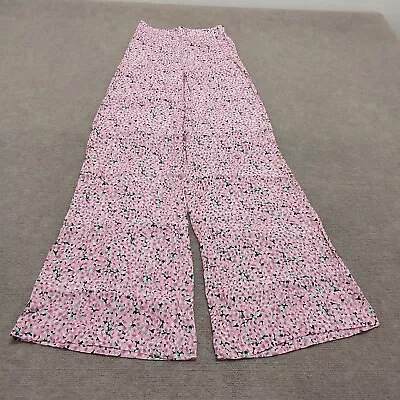 Zara Womens Size XS Pink Floral High Rise Wide Leg Pants • $18.88