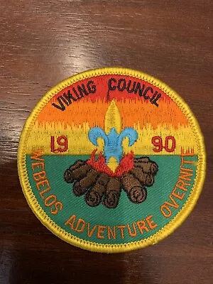 Viking Council Webelos Adventure Overnite 1990 Scout Badge Patch • $7.19