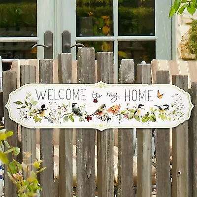 Metal  Welcome Sign Wall Art Outdoor Garden Porch Fence Hanging Sign Decoration • $33.99