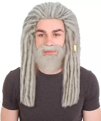 Adult Men’s Fantasy TV Series Dragon House Silver Blonde Dreadlock Wig  HM-1519 • $37.63