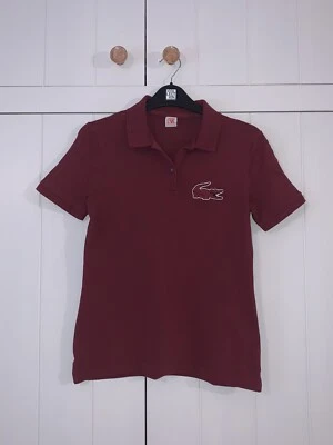 £9.99 • Buy Lacoste Women's Casual Polo Shirt T-Shirt Burgundy Red Large Logo Size Small