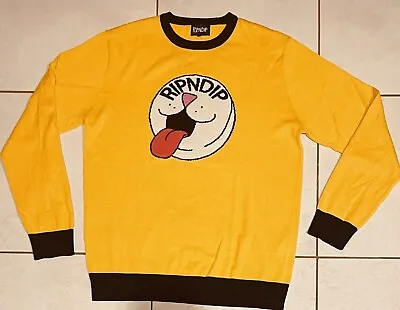 RipnDip Men’s Yellow Cat Sweater Size LARGE WORN 1 TIME • $49.99