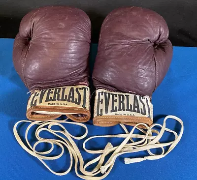 Vintage Everlast Boxing Gloves 2108 MSG Wisconsin Badgers - Vern Woodward Estate • $9.99