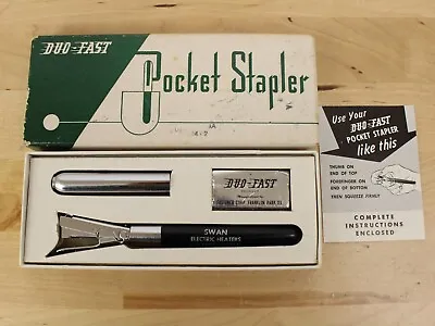 Vintage Duo-Fast Pocket Stapler With Box  Manual Extra Staples - Complete • $14.99