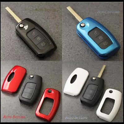 £9.95 • Buy Flip Key Remote Fob Cover For Ford Fiesta Mondeo Focus Cmax Smax Case 3 Button43