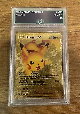 Pokemon Gold Custom Pikachu Graded Card • $0.99