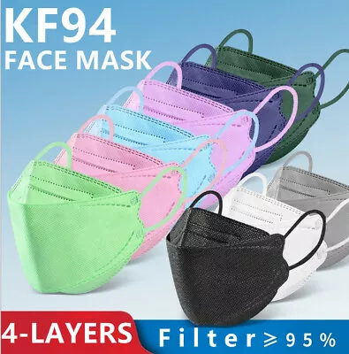 10-100Pcs KF94 Face Masks Adult 4-Layer Filter Protective Comfortable Mouse Mask • $37.80