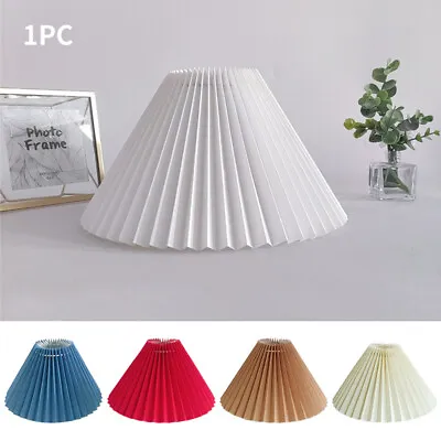 Mushroom Cover Pleated Lampshade Cloth For Table Lamp Japanese Style Home Decor • £10.04