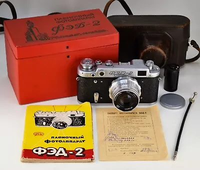 1959 SOVIET USSR  FED 2  Rangefinder Camera + Industar-26m Lens M39 FULL SET (7) • $119.99