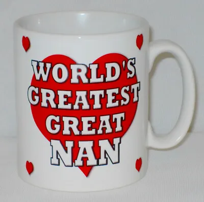 World's Greatest Great Nan Mug Can Personalise Gran Granny Grandma Nanny Gift • £10.99