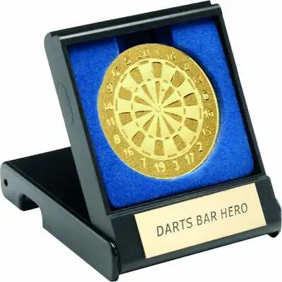 £3.99 • Buy Darts Trophy Dartboard Medal In Presentation Box Gold