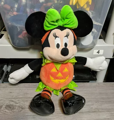 Disney Store Halloween Minnie Mouse Pumpkin Costume 15  Plush Stuffed Toy Prop • $17.95