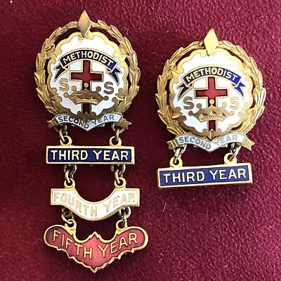 Vintage 1940/50s Cross & Crown Methodist Church Sunday School Pins Love GOD • $20