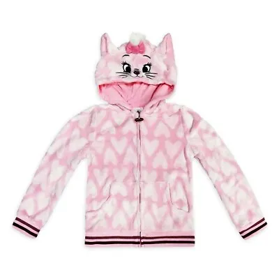 Disney Store Marie Hooded Plush Jacket Girls Costume Hoodie Zip Up Aristocats • $39.56