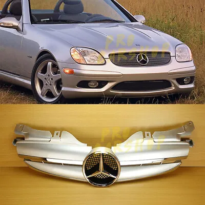 1997-2004 Silver Front Grille For R170 2-FIN Type SLK AMG Benz Convertible 2Door • $178.32