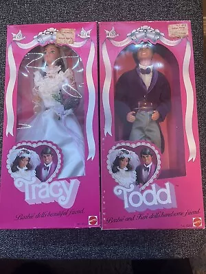 Vintage Wedding Tracy & Todd Barbie Dolls- Both NRFB- Matching Bride & Groom • $80