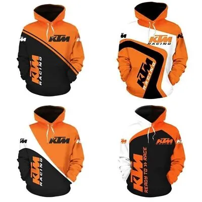 Unisex KTM Motorcycle Racing 3D Hoodies Men Teens Casual Pullover Jumper Top • £19.19