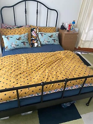 Metal Frame Double Bed With Mattress Used • £200