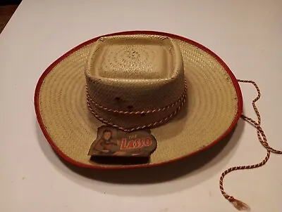 Vintage 1950's Child's Lasso Straw Cowboy Hat Size S • $13
