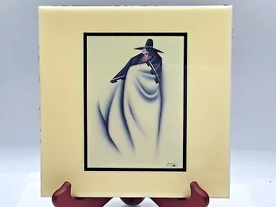 Vtg Signed Ceramic Tile W/hanger - The Chanter By Robert Redbird 7 3/4  X 7 3/4  • $32.92