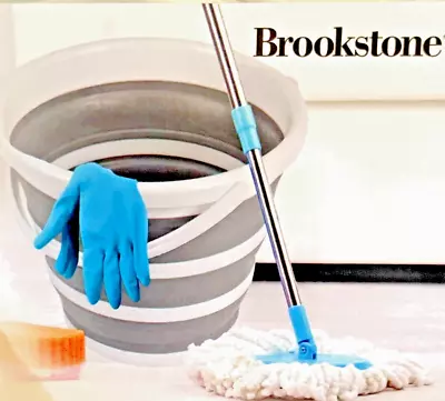 Brookstone Multi Purpose Collapsible Hanging Bucket 10 Liter Space Saving Design • $9.91