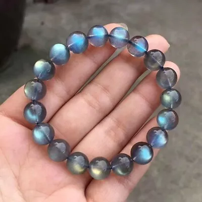 Natural Labradorite Gemstone 8mm Beaded Bracelet Crystal Stretch Yoga Healing • $11.99