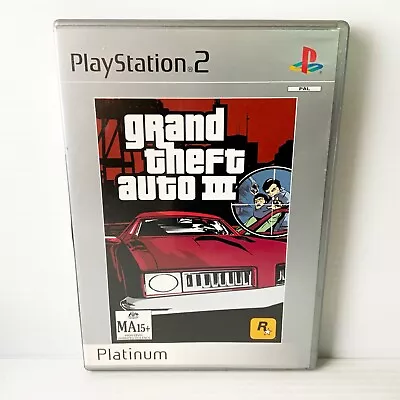 Grand Theft Auto III 3 + Manual - PS2 - Tested & Working - Free Postage • $7.88