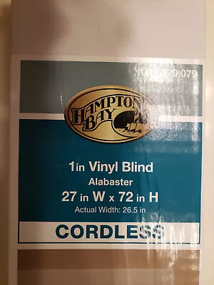 Hampton Bay Alabaster Cordless Room Darkening 1 In. Vinyl Mini Blind For Window  • $20