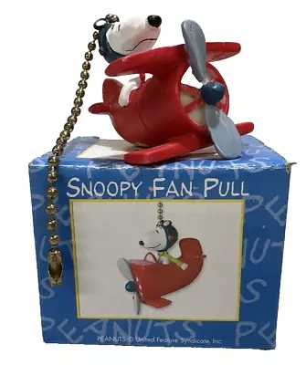 Vintage Peanuts Snoopy Fan Light Lamp Ceiling Pull Bi-Plane Flying Ace 4  Chain • $5