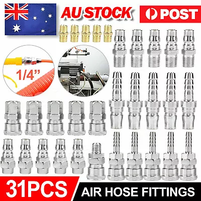 31x Air Hose Fittings Nitto Type Male Female Barb Coupler Compressor Kit Tools • $17.95