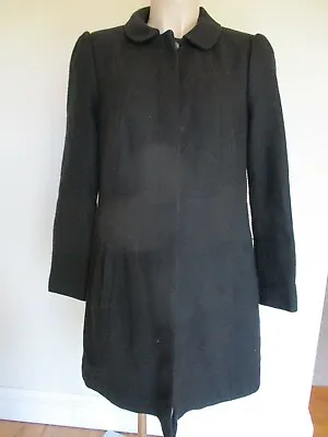 Red Herring Maternity Black Textured Mac Coat Jacket Size 12 • $2.51