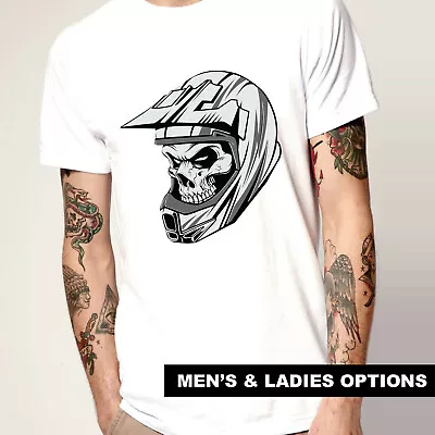 Cool T-Shirts Skull Motocross Helmet Dirt Bike Riding T-Shirt MX Racing Dad Gift • $48.95