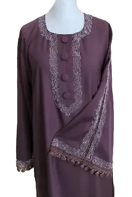 Lace Rhinestone Abaya Kaftan Hijab Burqa Umrah Eid  Weddings Modest Long Dress  • £25