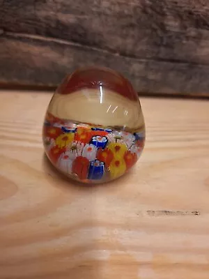 Vintage MCM Millefiori Murano Heavy Unmarked Paperweight Colorful • $25