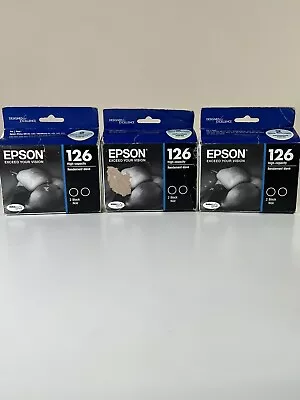 (3x) 2/box Genuine Epson 126 Black High-capacity Ink Cartridges Exp 1/22 • $56.99