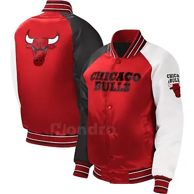 Chicago Bulls Michael Jordan Sublimation  Raglan Vintage Satin Varsity Jacket • $89