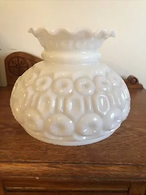 Vintage LE Smith Puffy Opaque Milk Glass Moon & Stars Lamp Globe SHADE 7  GWTW • $45