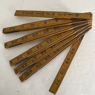 ROYAL EAGLE 6'  72  Wooden Folding Ruler # X-672 USA Vintage • $7.95