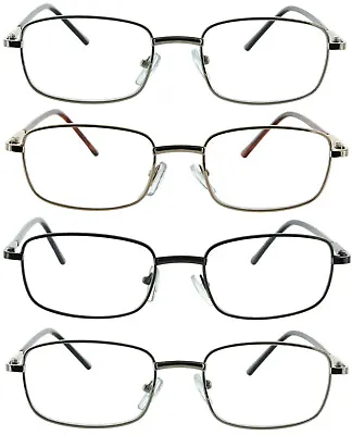 4 Pack Reading Glasses Readers Men Women Metal Frame Spring Hinge • $12.95