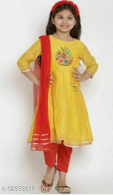 $41.23 • Buy Indian Traditionla Bollywood Party Wear Girls Kids Ethnic Set ( Kurta Pant Dupat