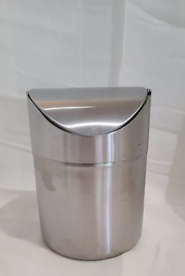 6.5  Stainless Steel Mini Trash Can  Desktop / Vanity / Bathroom EUC • $12
