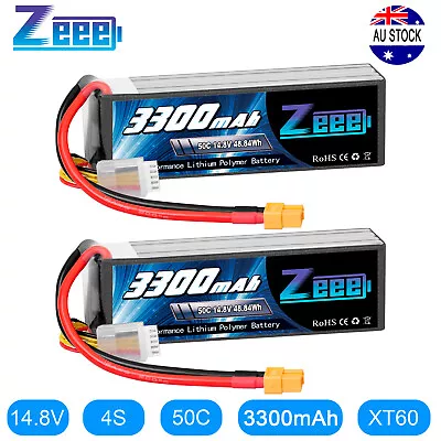 2PCS Zeee 14.8V 50C 3300mAh 4S LiPo Battery XT60 For RC Car Truck UAV Airplane • $85.99