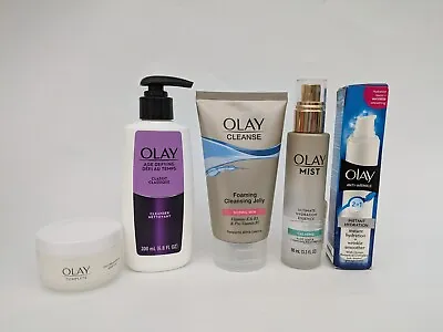 Set Of 5 OLAY Products - Day Cream Cleanser Hydration Essence Mist Wrinkle Sm • £29.99