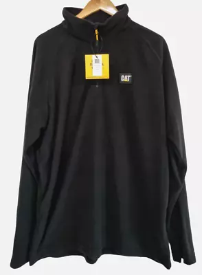 Caterpillar CAT Concord Logo Black Fleece Long SLeeve Jumper - Size 2XL • $29