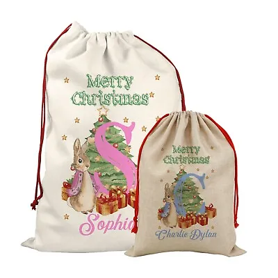 £8.99 • Buy Personalised Childrens Santa Sack Christmas Bag Present Xmas StockingGift Rabbit