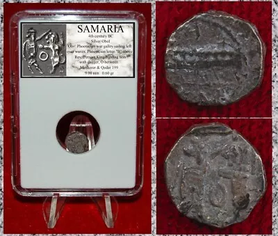 Ancient Coin SAMARIA Phoenician Galley Persian King Fighting Lion Silver Obol  • $124.60
