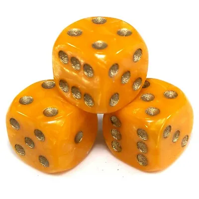 16mm Spot Dice - PEARL Amber (Gold) / Six Sided D6 Wargame RPG Token Dice • £3.99