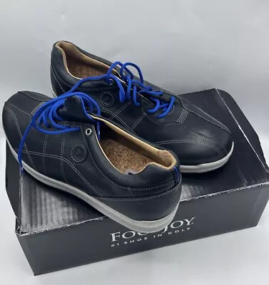 FootJoy Versaluxe Mens 10.5 M Black Leather Soft Spike Less Golf Shoes 57254 • $59.99