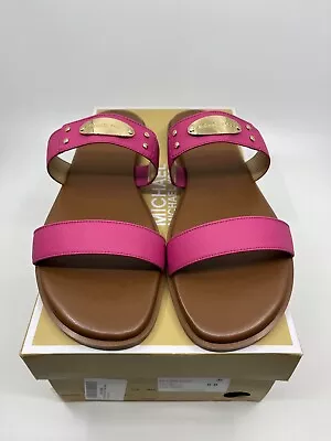 MICHAEL Michael Kors MK Plate Pink Slide Sandals Sz: 9M • $45