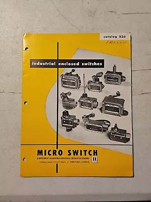 Vintage 1960's Micro Switch Industrial Enclosed Switches Brochure. Catalog 83D • $10.36